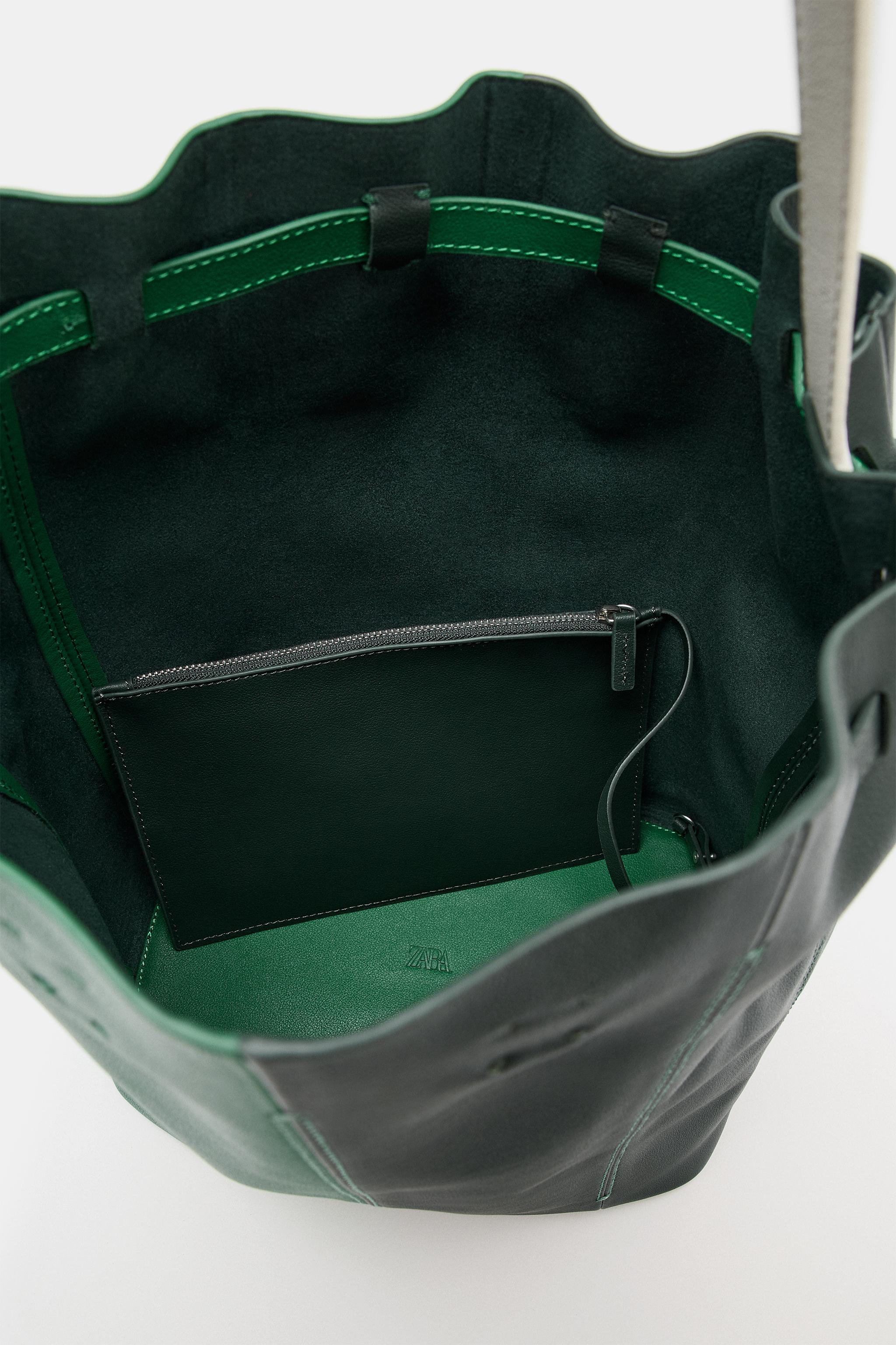 LARGE COLORBLOCK LEATHER BAG
